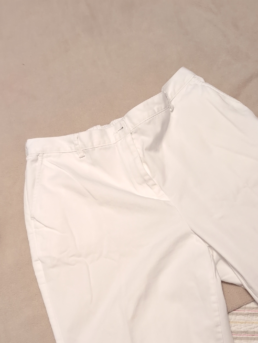 Lands' End White High-Rise Straight Leg Pants
